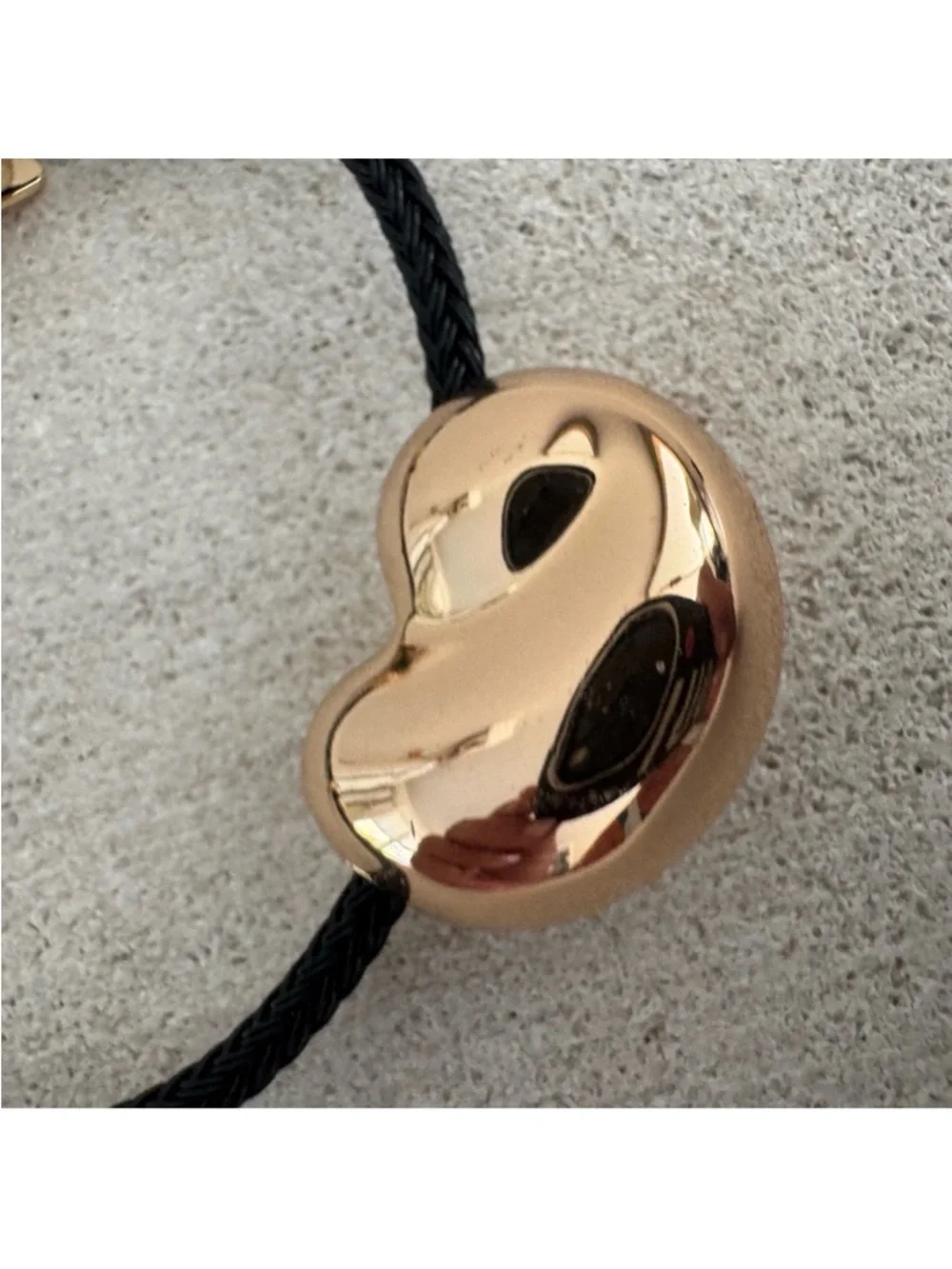Anthropologie Black Cord Bracelet with Gold Bean Accent - Picture 5 of 5